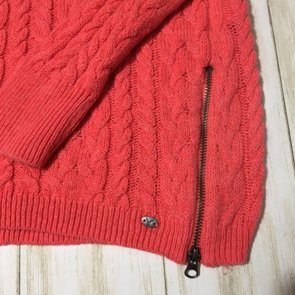 American Eagle Sz S Cable Knit Zip Sweater - Picture 2 of 3